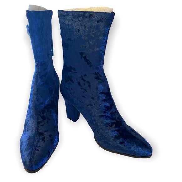 New Impo Velvet Boots-Size 8-Blue - Picture 1 of 4